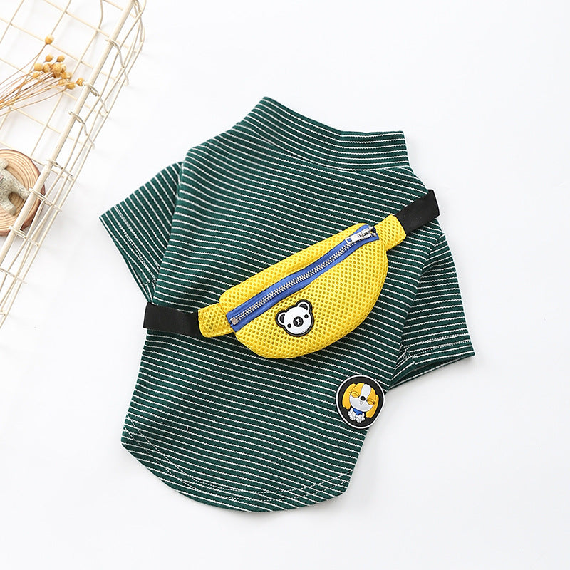 Striped Dog T-Shirt with Mini Bag