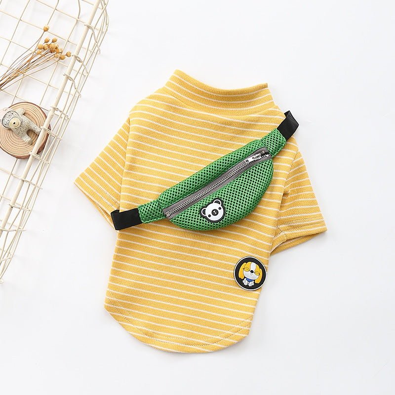 Striped Dog T-Shirt with Mini Bag
