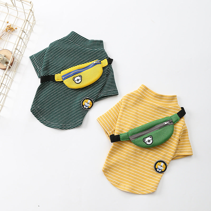 Striped Dog T-Shirt with Mini Bag