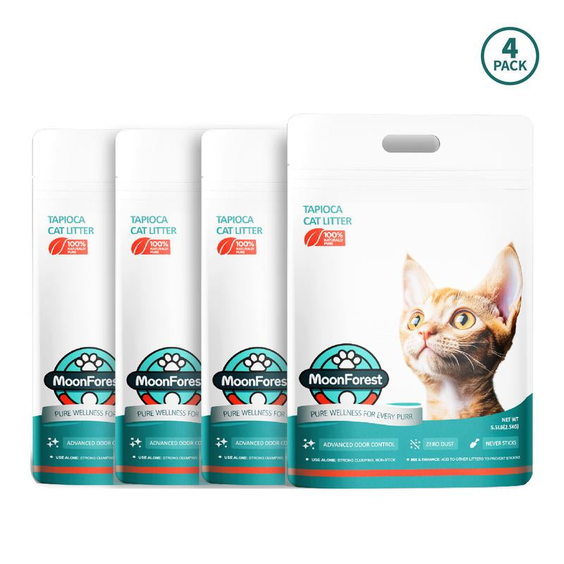Premium 22Lb Tapioca Cat Litter - Quick Clumping, Odor Control, Low Dust, Flushable & Perfect for Automatic Litter Boxes