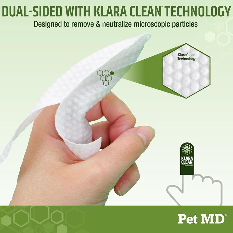 Pet MD Extra-Coverage Ear Finger Wipes for Dogs - 50ct - Eucalyptus & Aloe Vera Formula