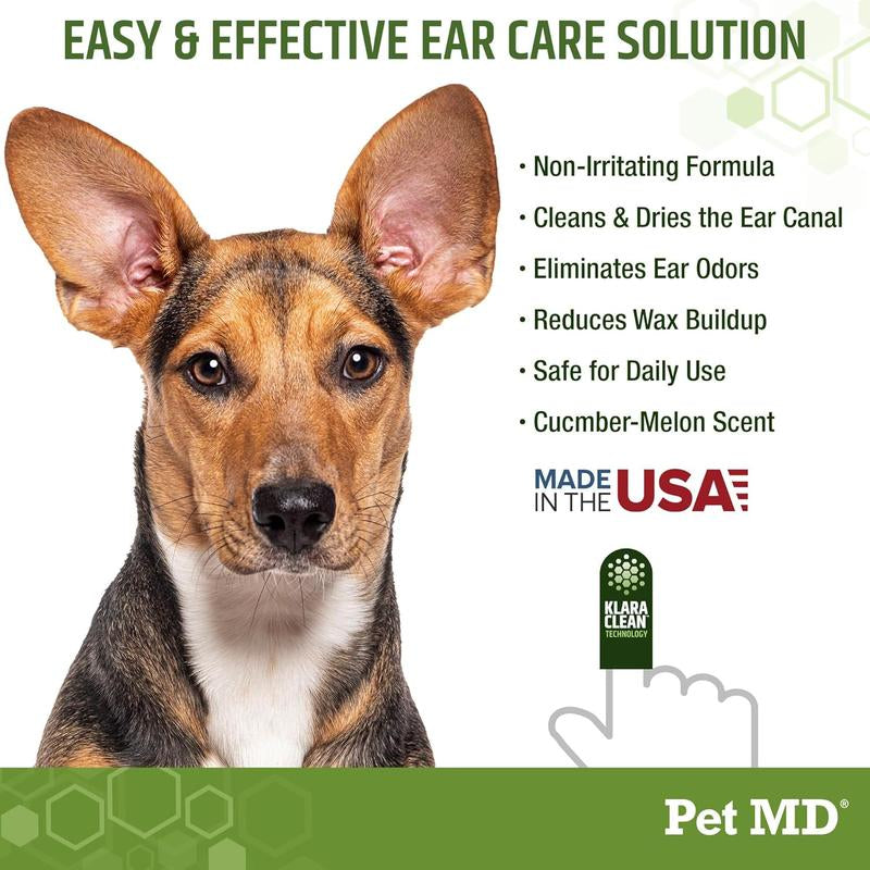 Pet MD Extra-Coverage Ear Finger Wipes for Dogs - 50ct - Eucalyptus & Aloe Vera Formula