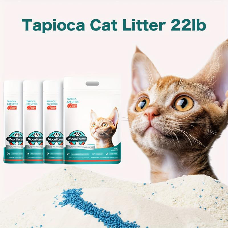 Premium 22Lb Tapioca Cat Litter - Quick Clumping, Odor Control, Low Dust, Flushable & Perfect for Automatic Litter Boxes