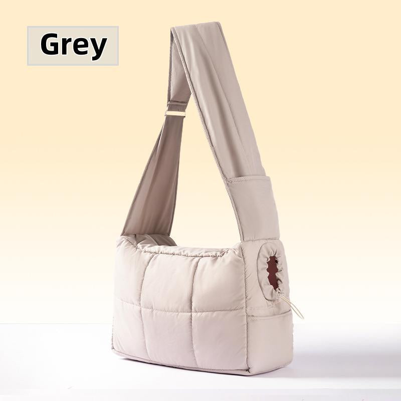 Hipipet Spacious Escape-Proof Quilted Sling Carrier - Breathable Minimalist Pet Bag for Cats & Small Dogs