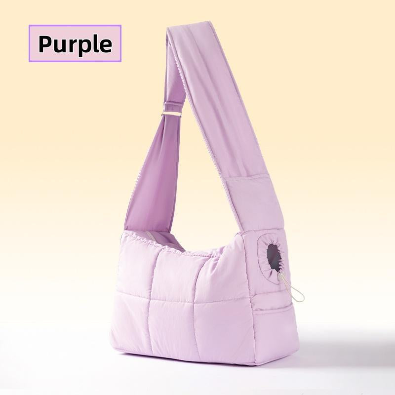 Hipipet Spacious Escape-Proof Quilted Sling Carrier - Breathable Minimalist Pet Bag for Cats & Small Dogs