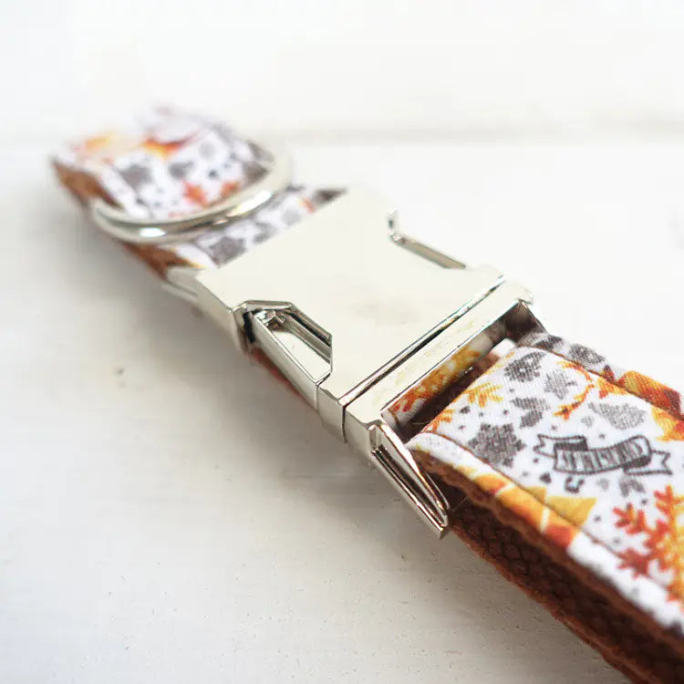 Handmade Dog Collar Golden Christmas