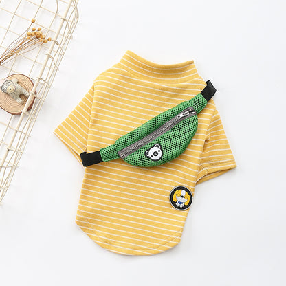 Striped Dog T-Shirt with Mini Bag