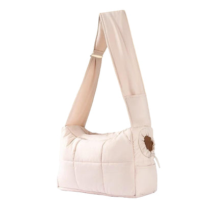 Hipipet Spacious Escape-Proof Quilted Sling Carrier - Breathable Minimalist Pet Bag for Cats & Small Dogs