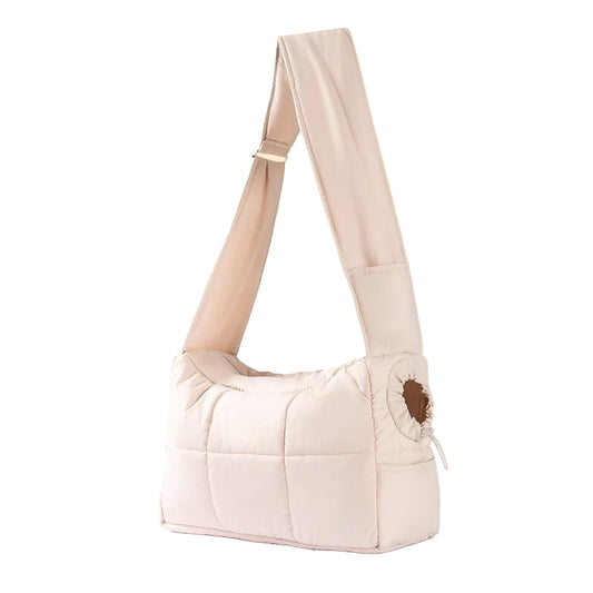 Hipipet Spacious Escape-Proof Quilted Sling Carrier - Breathable Minimalist Pet Bag for Cats & Small Dogs