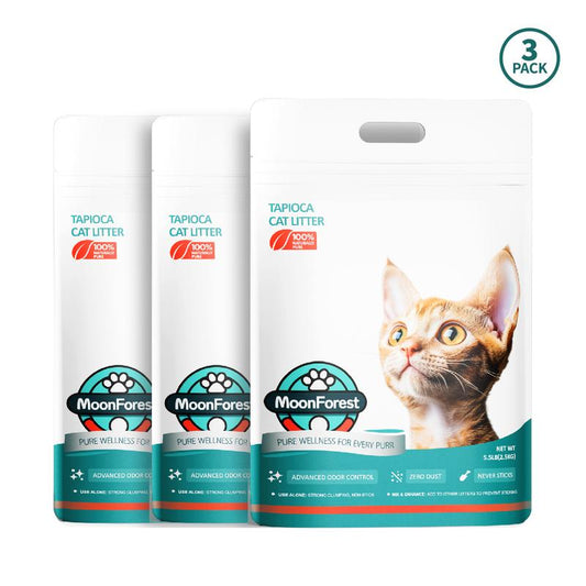 Premium 22Lb Tapioca Cat Litter - Quick Clumping, Odor Control, Low Dust, Flushable & Perfect for Automatic Litter Boxes